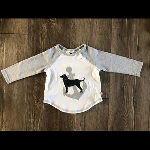 Long Sleeve Black Dog Tee NWOT 12 mo
